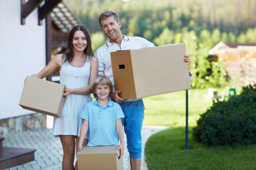 Local moving team working in a Cowley street