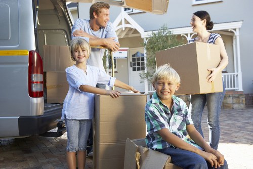 Professional man with van service focused on safety