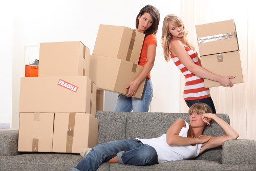 Careful unloading during a local man and van move in Cowley