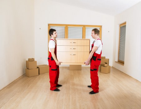 Furniture and boxes being transported during a move in Cowley